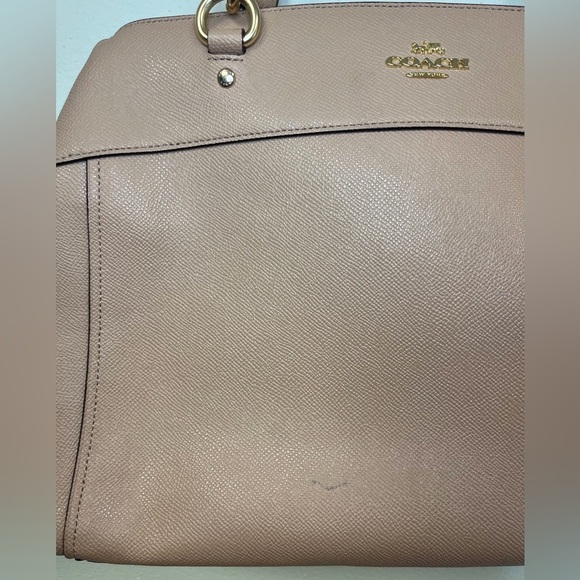 Coach Crossgrain Large Leather Brooke Carryall Bag Nude Pink - Picture 3 of 16